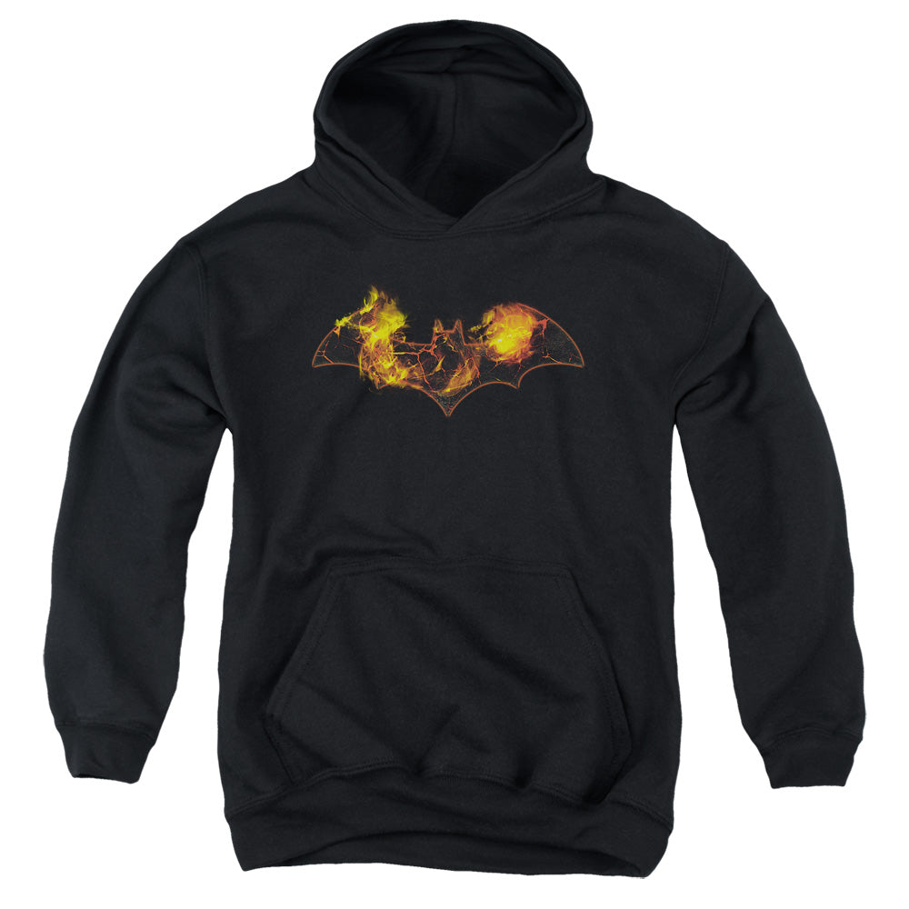 Batman Molten Logo Kids Youth Hoodie Black