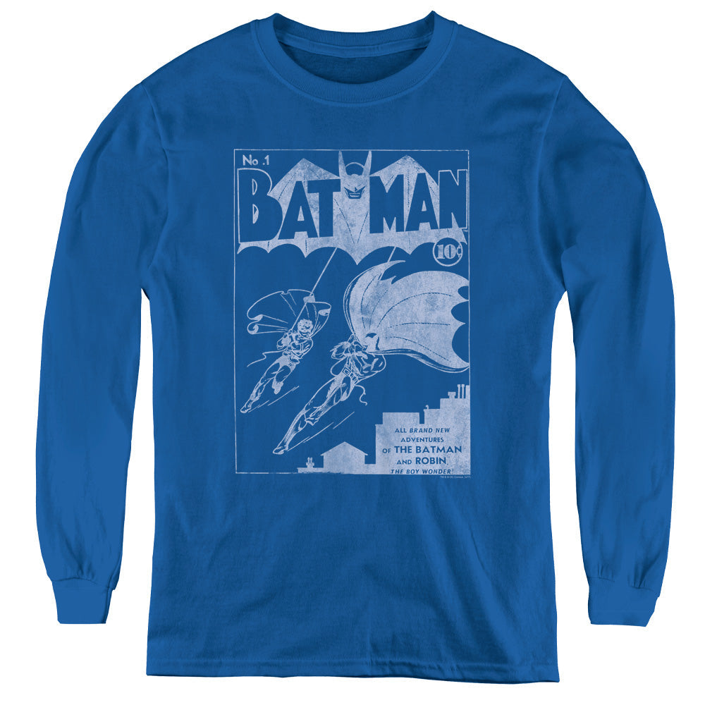 Batman Issue 1 Cover Long Sleeve Kids Youth T Shirt Royal Blue