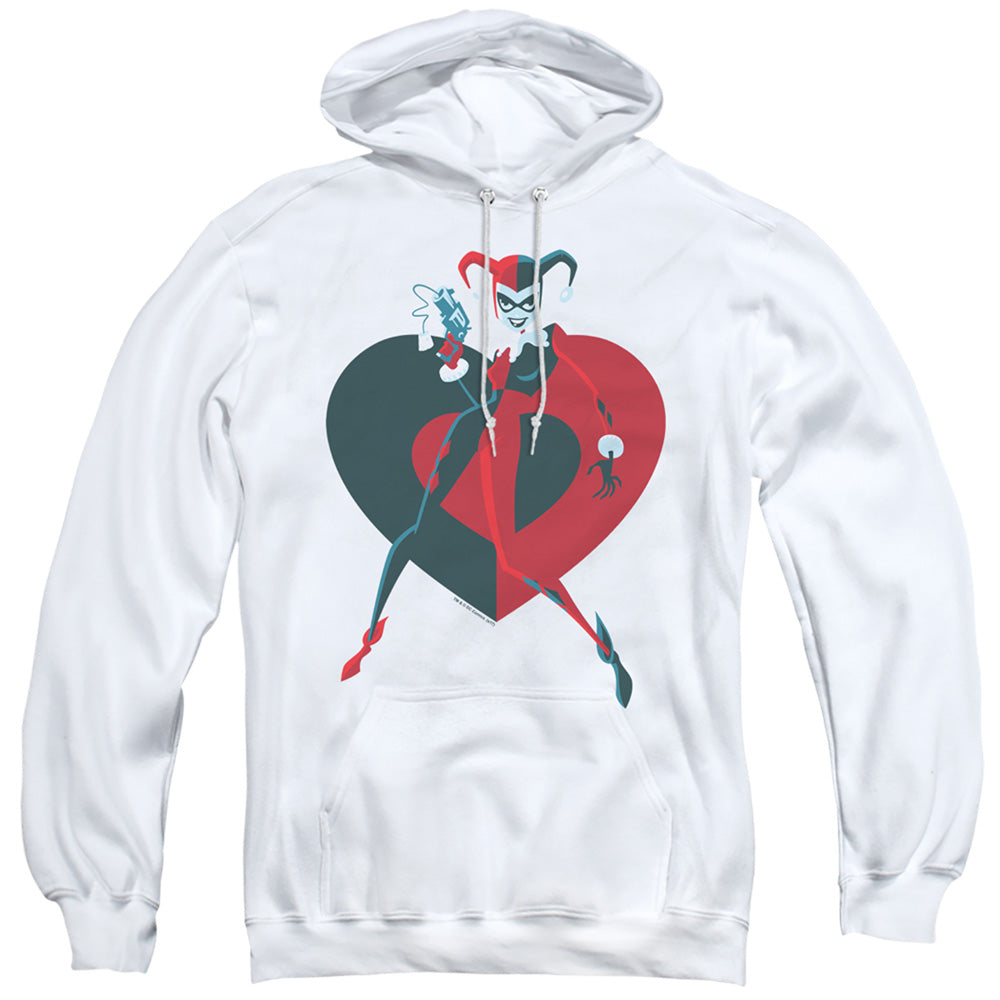 Batman Harely Heart Mens Hoodie White