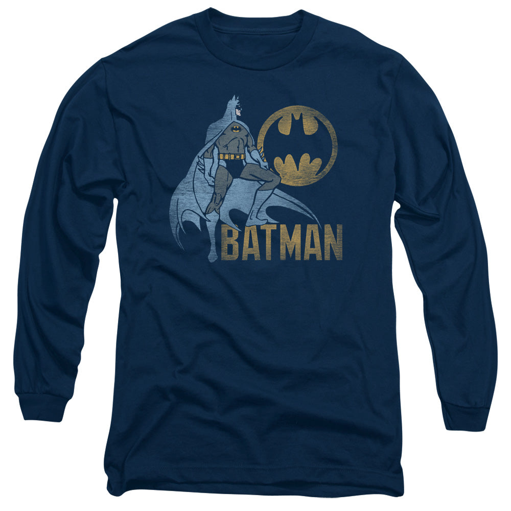 Batman Knight Watch Mens Long Sleeve Shirt Navy Blue