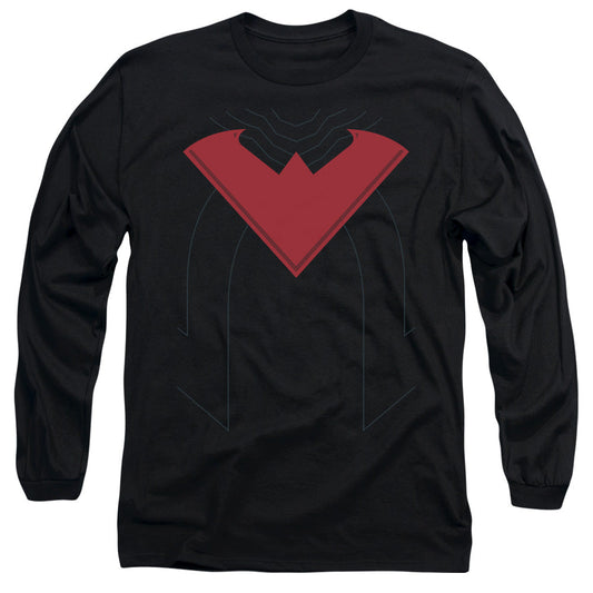 Batman Nightwing Uniform 52 Mens Long Sleeve Shirt Black