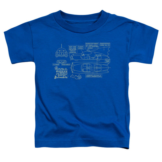 Batman Batmobile Toddler Kids Youth T Shirt Royal Blue