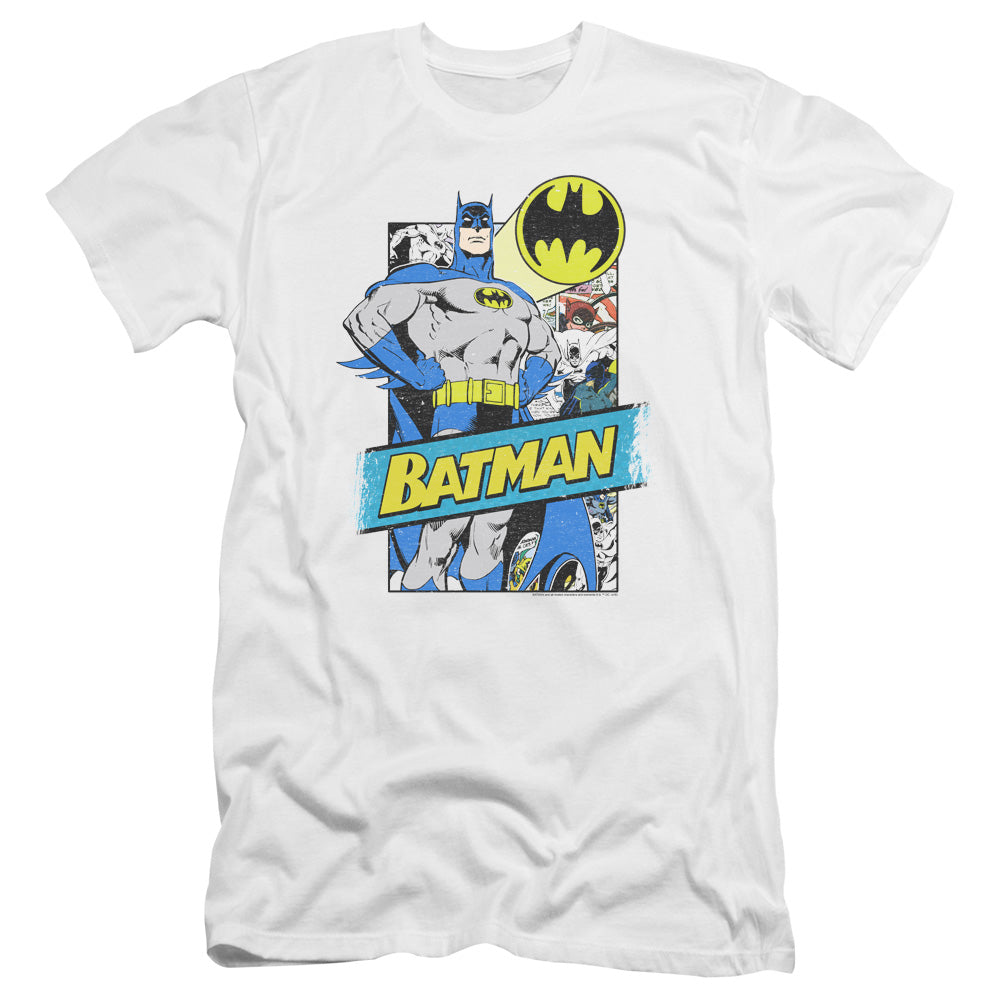 Batman Out Of The Pages Premium Bella Canvas Slim Fit Mens T Shirt White