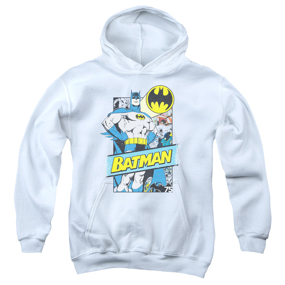 Batman Out Of The Pages Kids Youth Hoodie White