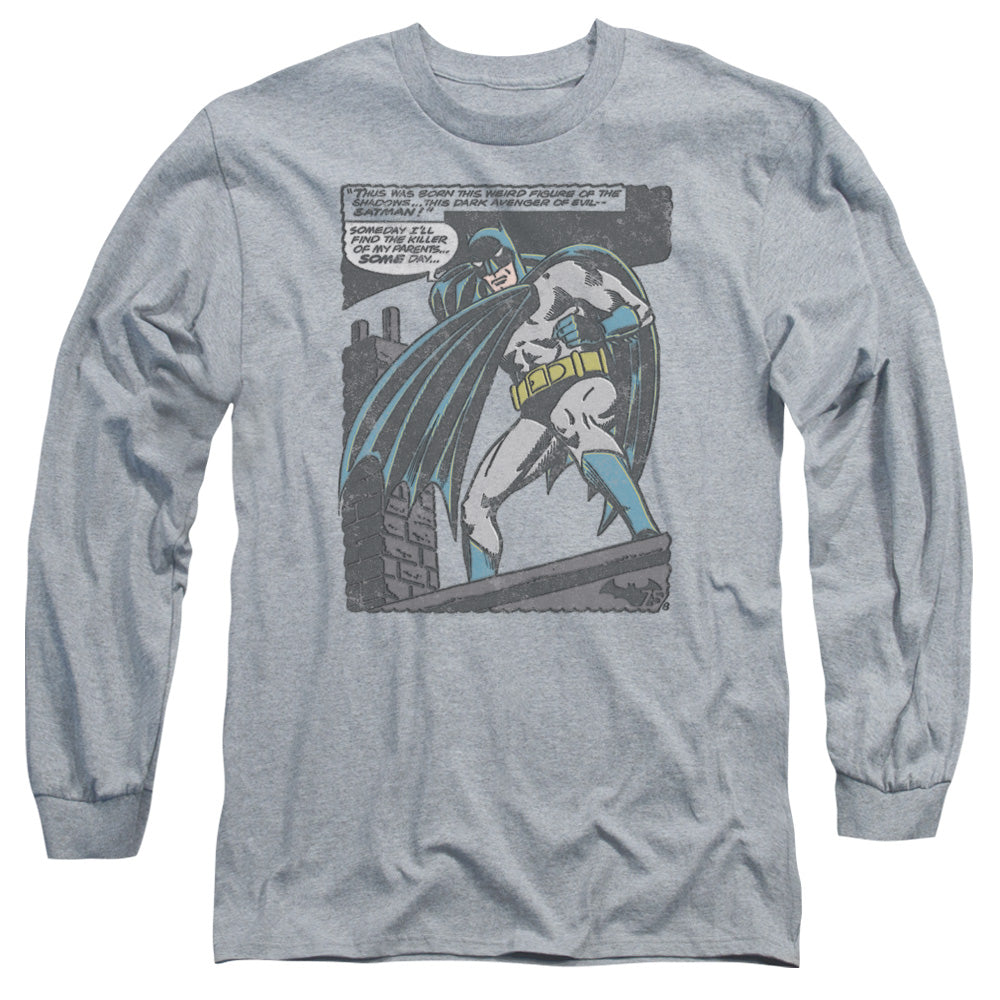 Batman Bat Origins Mens Long Sleeve Shirt Athletic Heather