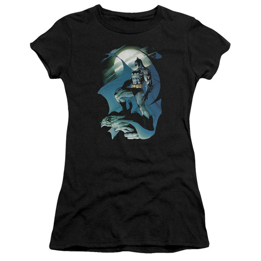 Batman Glow Of The Moon Junior Sheer Cap Sleeve Womens T Shirt Black