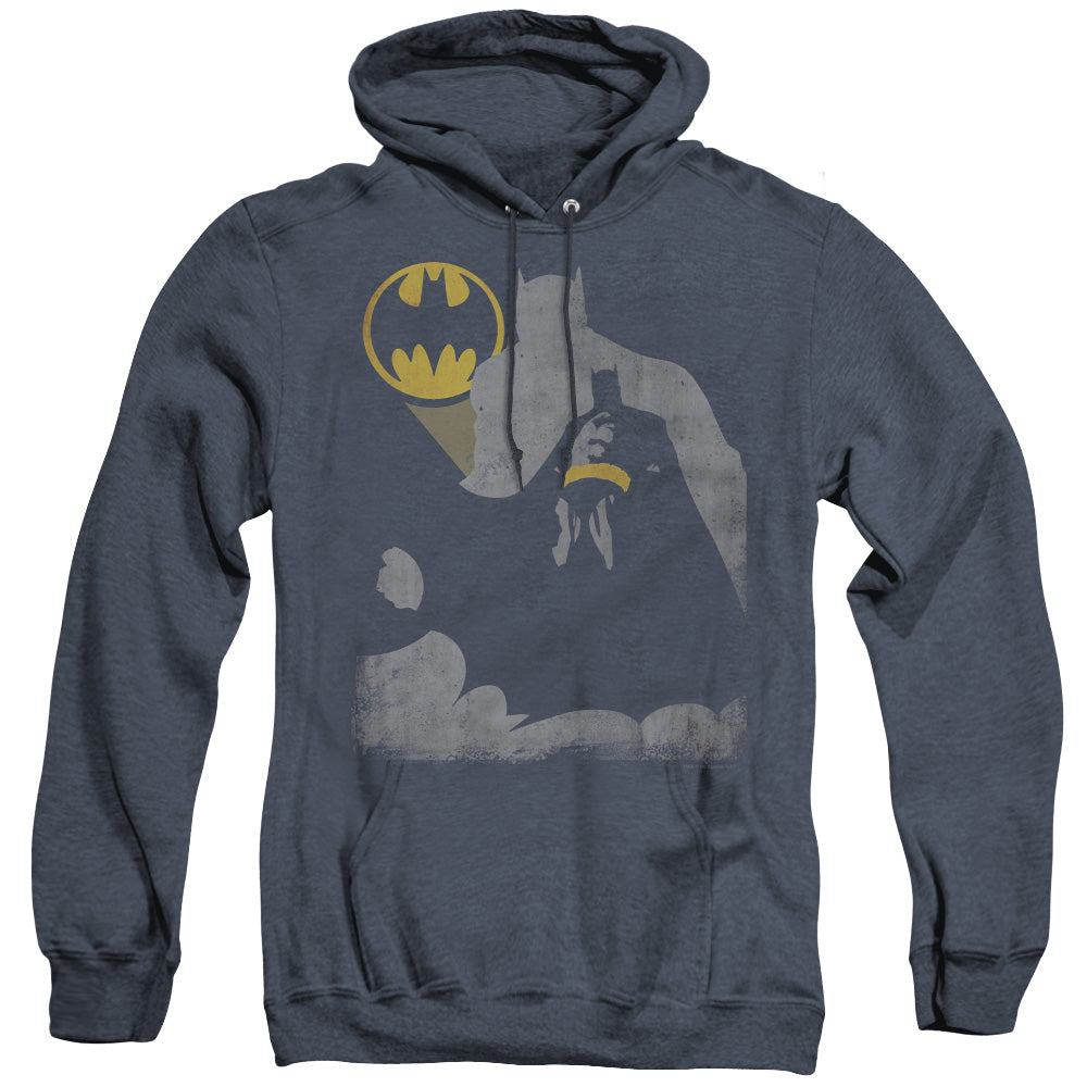 Batman Bat Knockout Heather Mens Hoodie Navy Blue