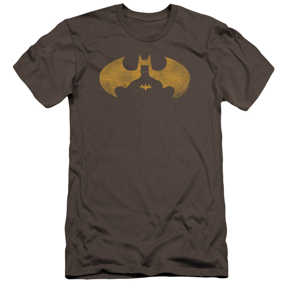 Batman Bat Symbol Knockout Premium Bella Canvas Slim Fit Mens T Shirt Charcoal