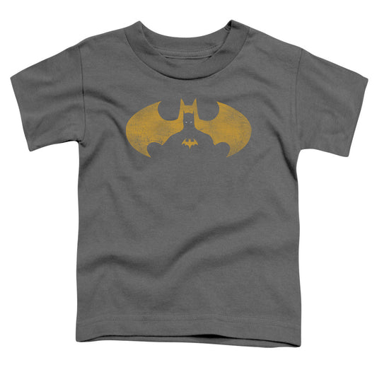 Batman Bat Symbol Knockout Toddler Kids Youth T Shirt Charcoal