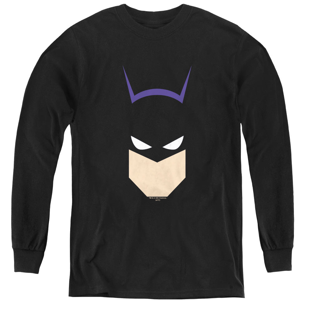 Batman Bat Head Long Sleeve Kids Youth T Shirt Black