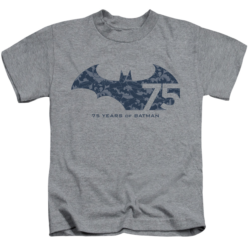 Batman 75 Year Collage Juvenile Kids Youth T Shirt Athletic Heather