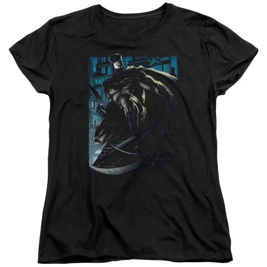 Batman Knight Falls In Gotham Womens T Shirt Black