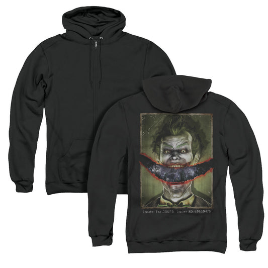 Batman Aa Split Lip Back Print Zipper Mens Hoodie Black
