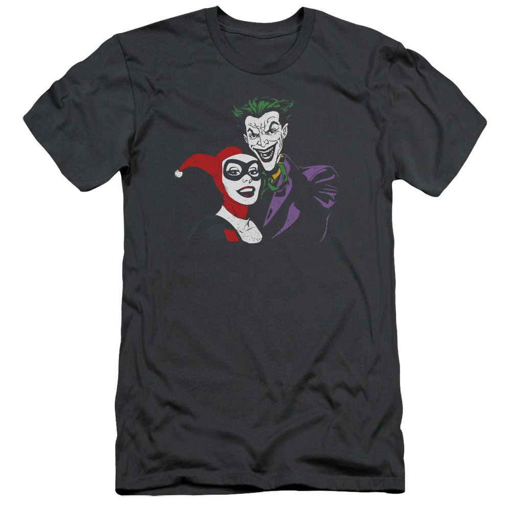 Batman Joker & Harley Slim Fit Mens T Shirt Charcoal