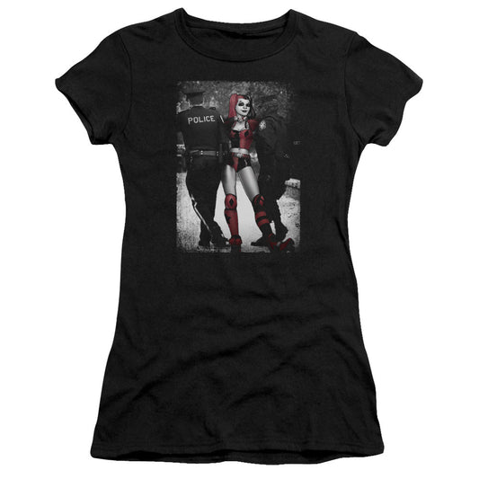 Batman Arrest Junior Sheer Cap Sleeve Womens T Shirt Black