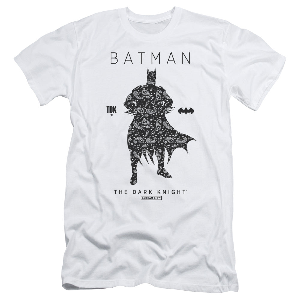 Batman Paislety Silhouete Slim Fit Mens T Shirt White
