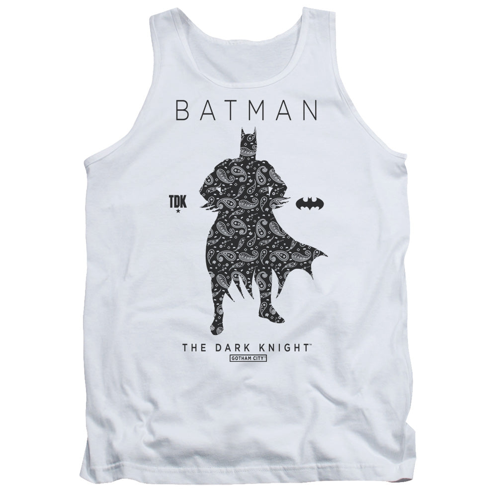 Batman Paislety Silhouete Mens Tank Top Shirt White