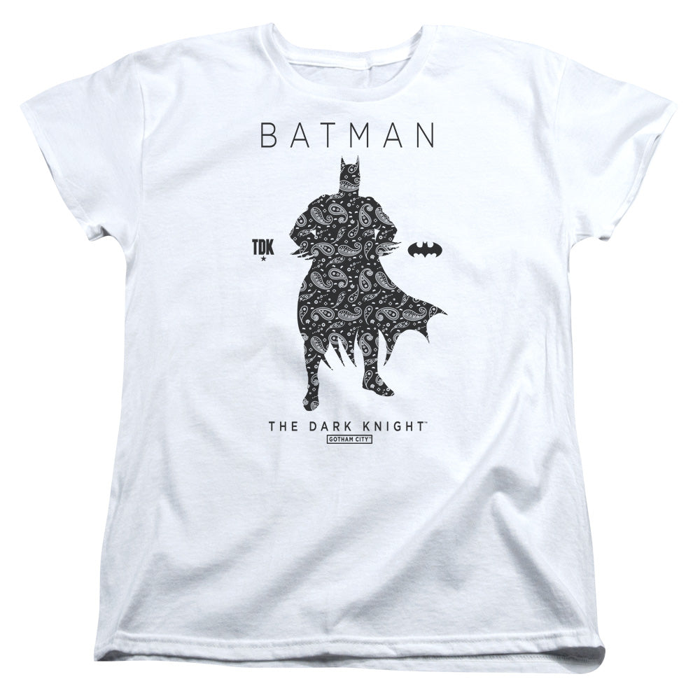 Batman Paislety Silhouete Womens T Shirt White