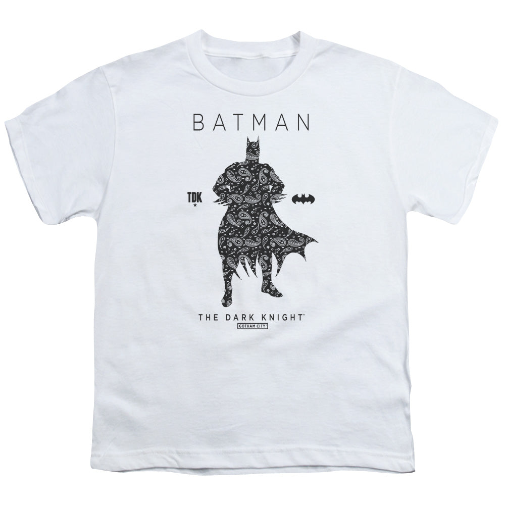 Batman Paislety Silhouete Kids Youth T Shirt White