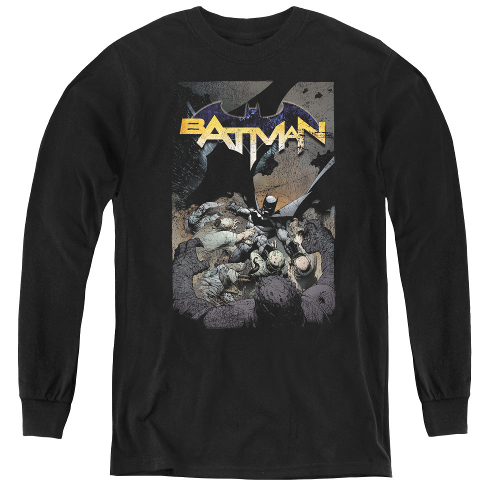 Batman Batman One Long Sleeve Kids Youth T Shirt Black