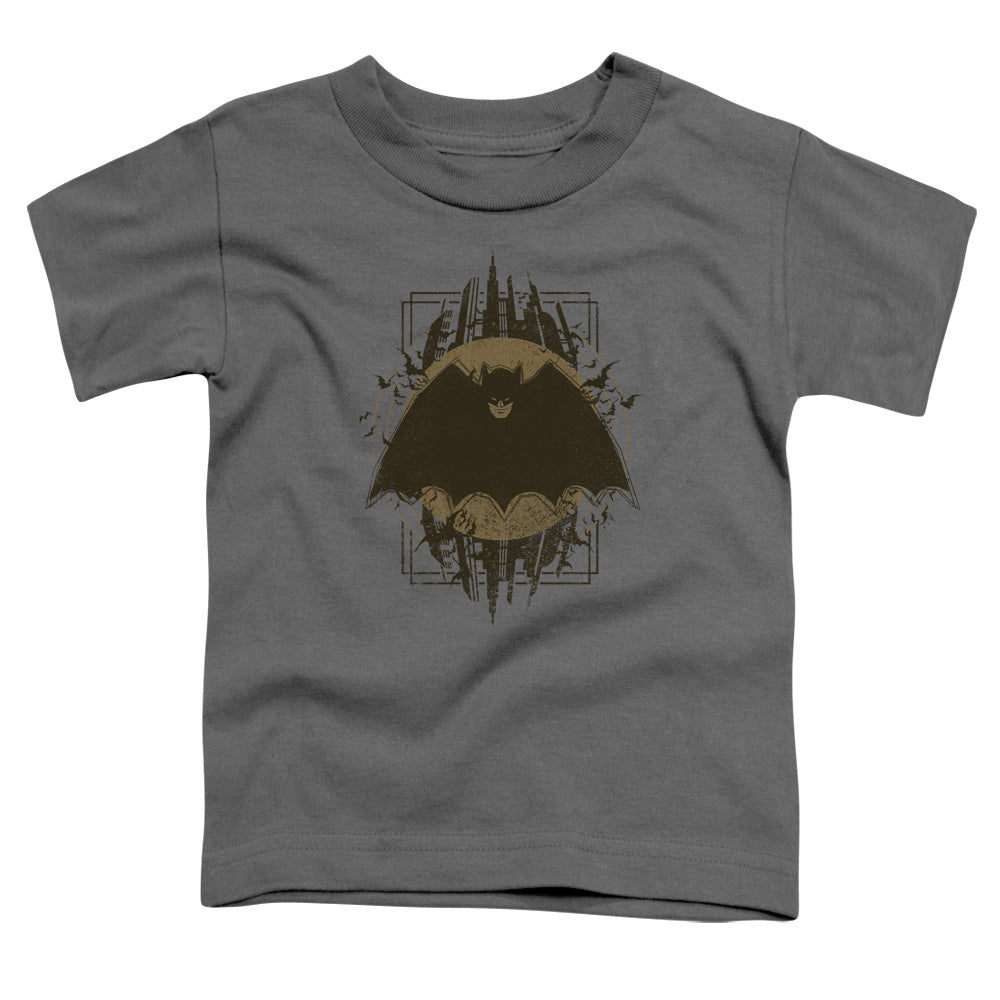 Batman Batman Crest Toddler Kids Youth T Shirt Charcoal