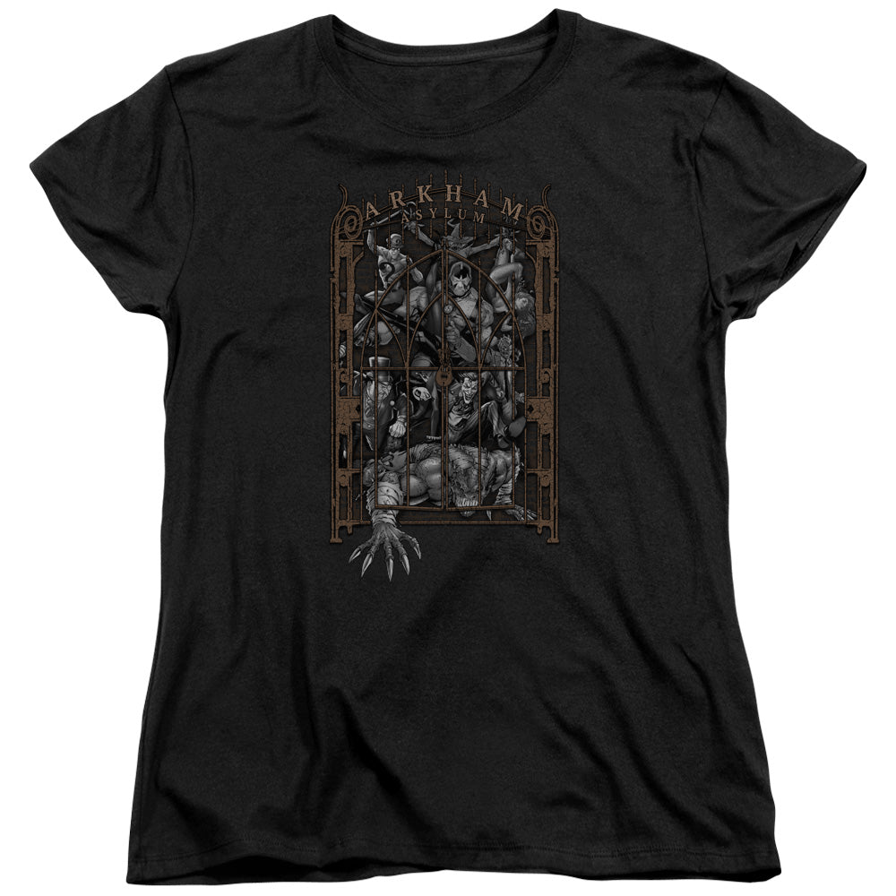 Batman Arkhams Gate Womens T Shirt Black