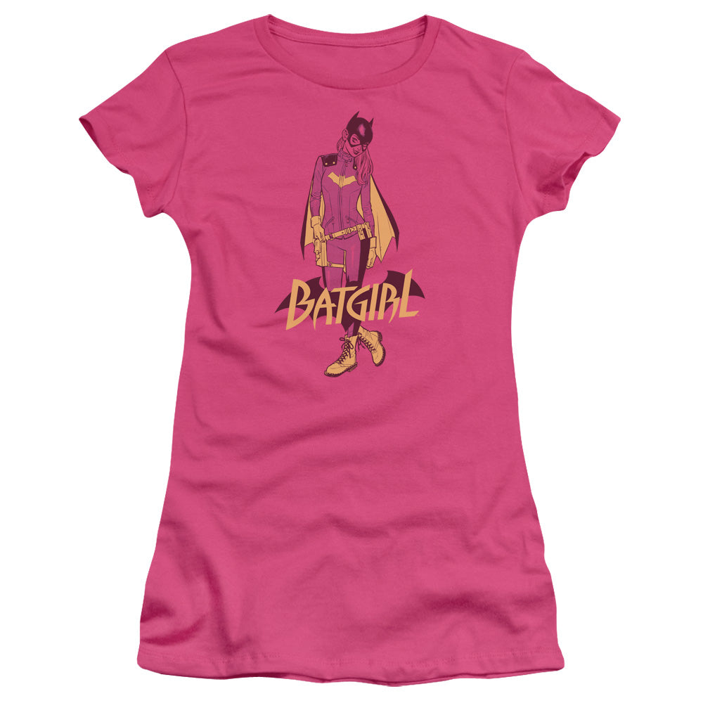 Batman All New Batgirl Junior Sheer Cap Sleeve Womens T Shirt Hot Pink