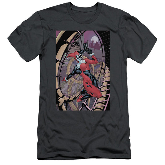 Batman Harley First Slim Fit Mens T Shirt Charcoal