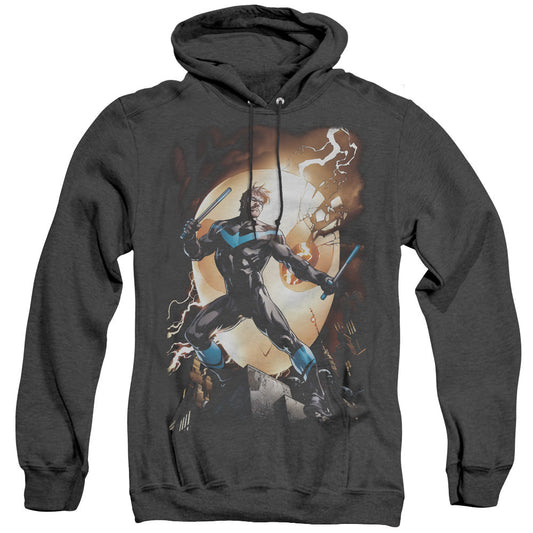 Batman Nightwing Against Owls Heather Mens Hoodie Black