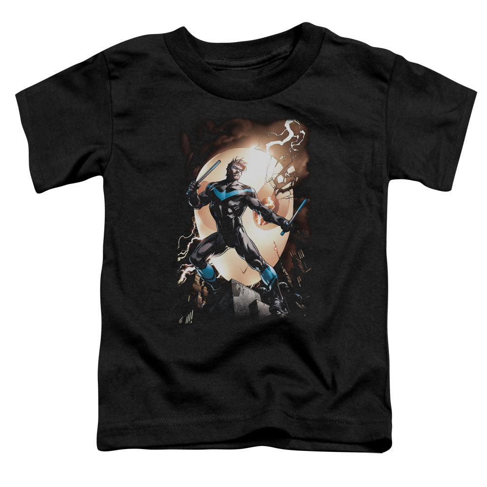 Batman Nightwing Against Owls Toddler Kids Youth T Shirt Black