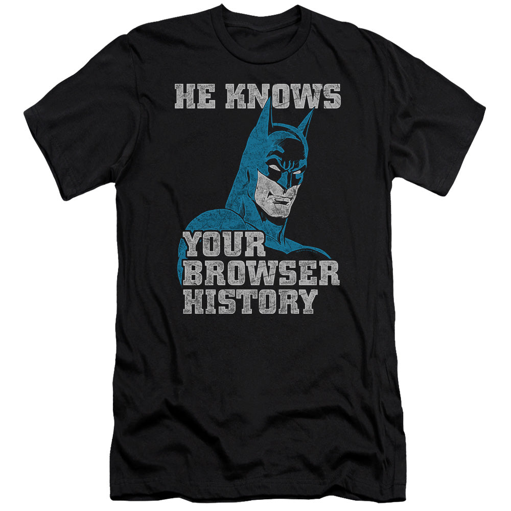 Batman Batman Knows Premium Bella Canvas Slim Fit Mens T Shirt Black