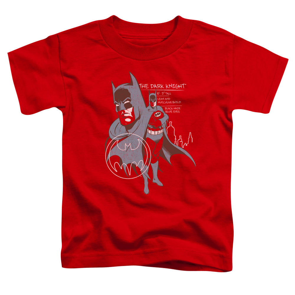 Batman Lean And Muscular Toddler Kids Youth T Shirt Red