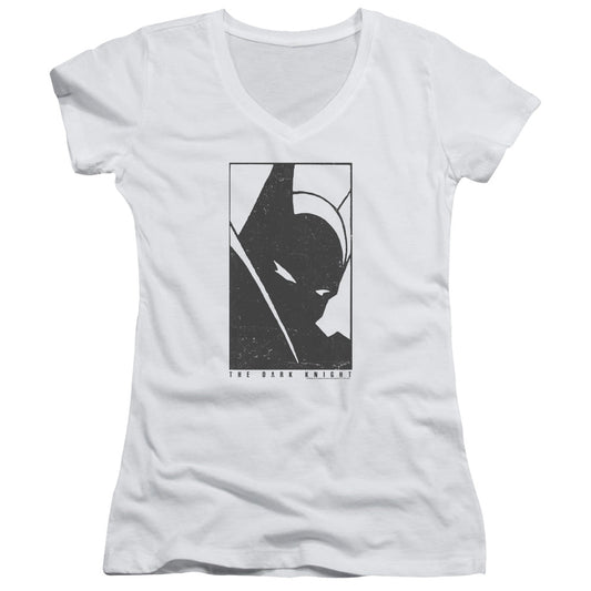 Batman An Icon Junior Sheer Cap Sleeve V Neck Womens T Shirt White
