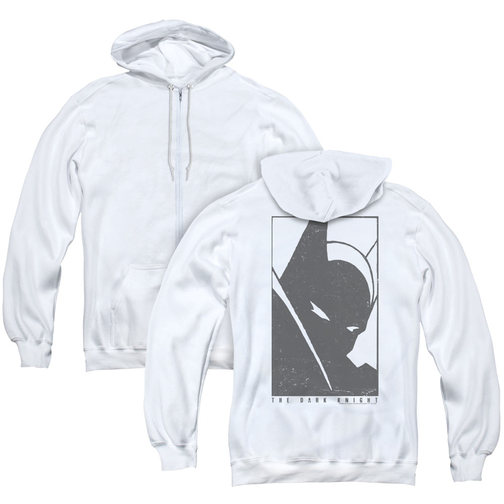 Batman An Icon Back Print Zipper Mens Hoodie White