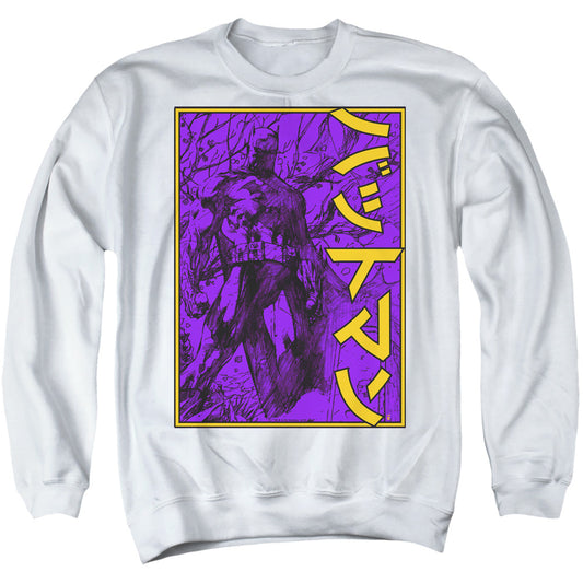 Batman Big Framed Kanji Mens Crewneck Sweatshirt White