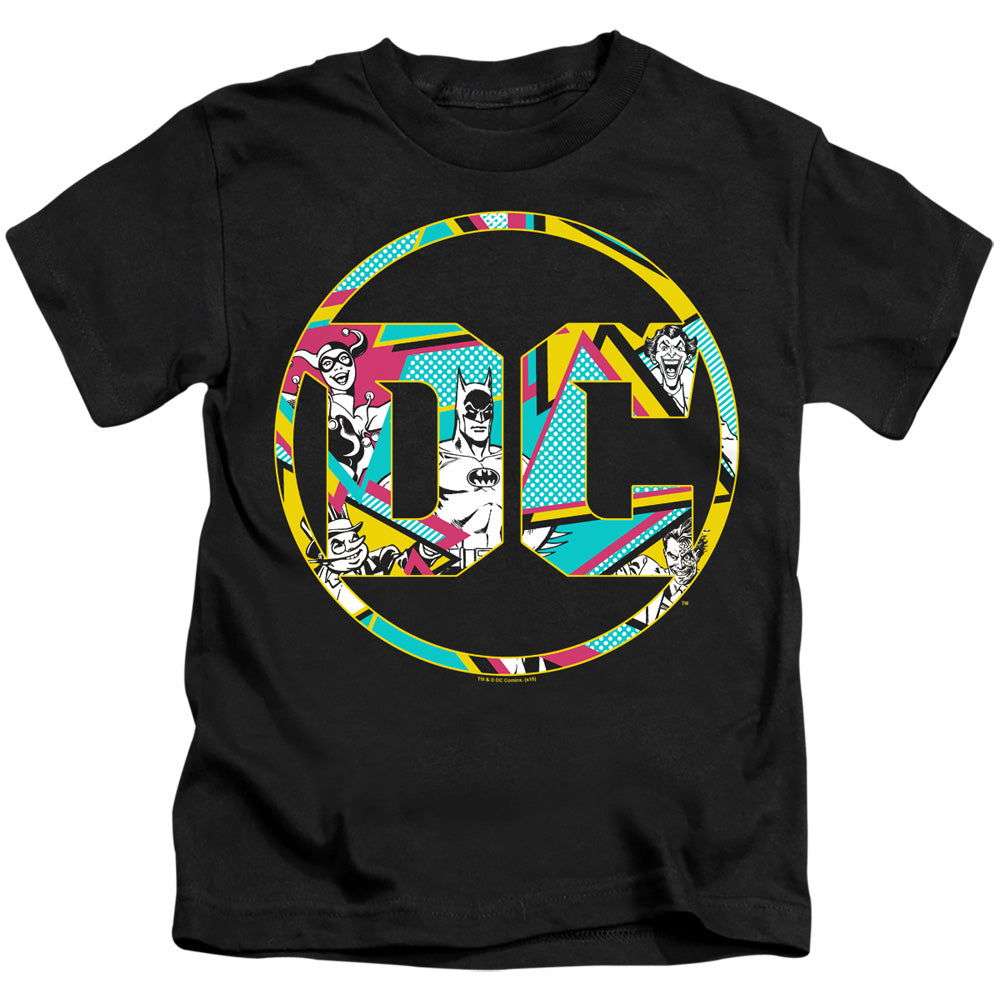 Batman 80s Bat Logo Juvenile Kids Youth T Shirt Black