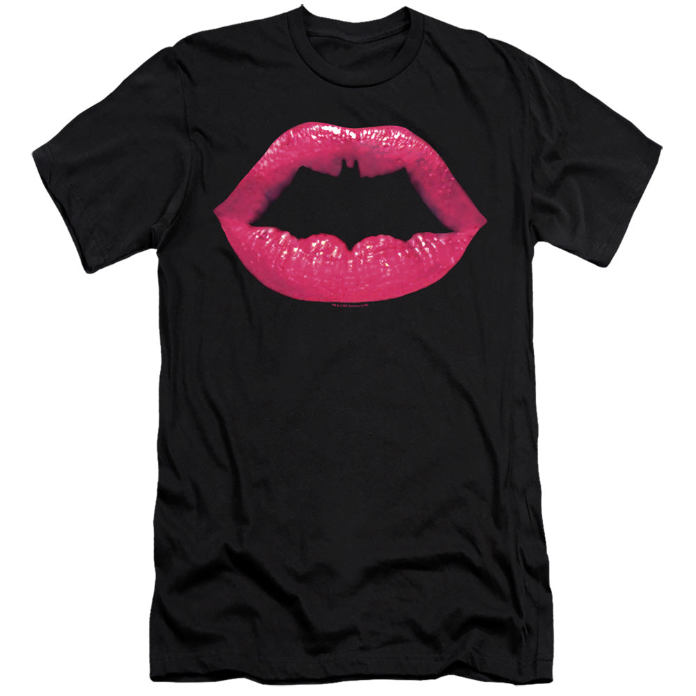 Batman Bat Kiss Premium Bella Canvas Slim Fit Mens T Shirt Black