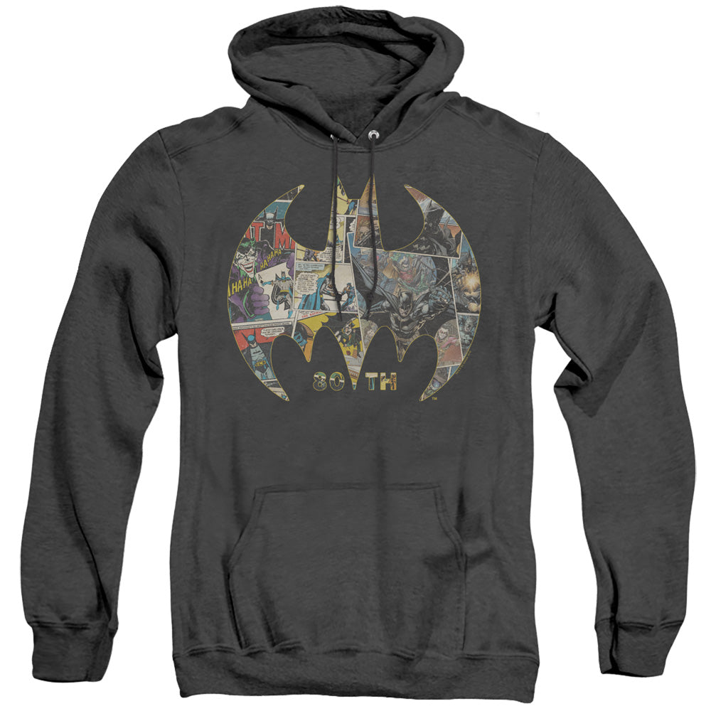 Batman 80th Shield Heather Mens Hoodie Black