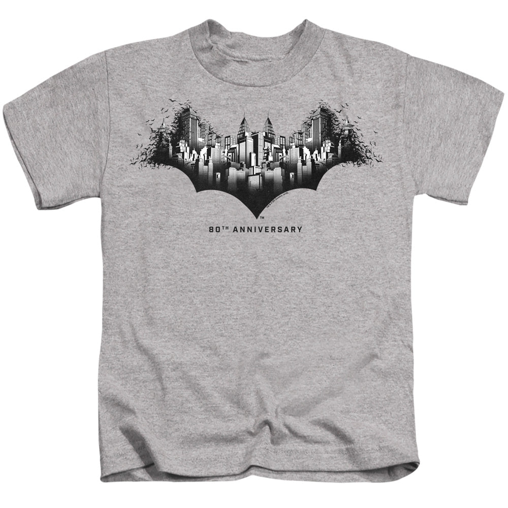Batman Gotham Shield Juvenile Kids Youth T Shirt Athletic Heather