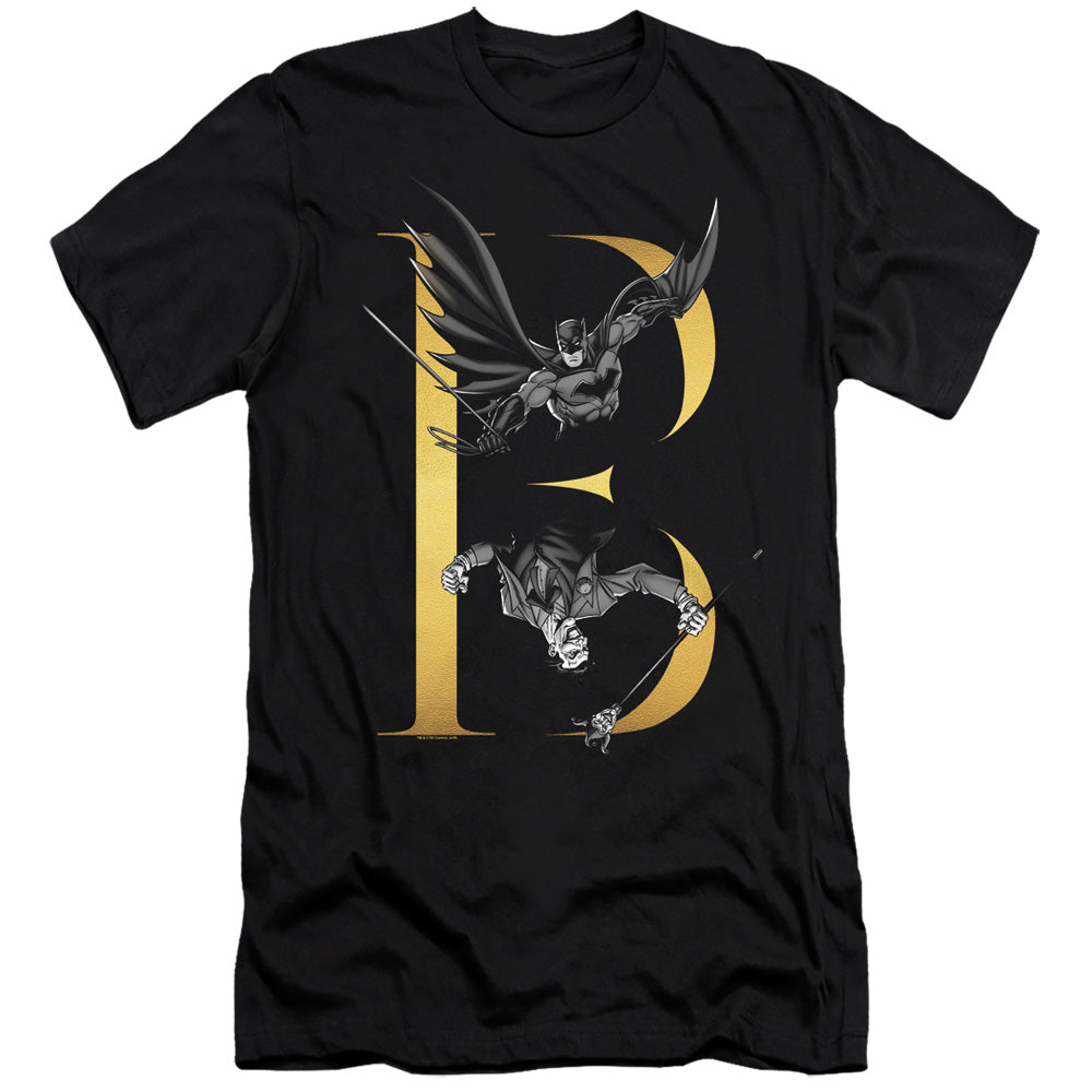 Batman B Slim Fit Mens T Shirt Black