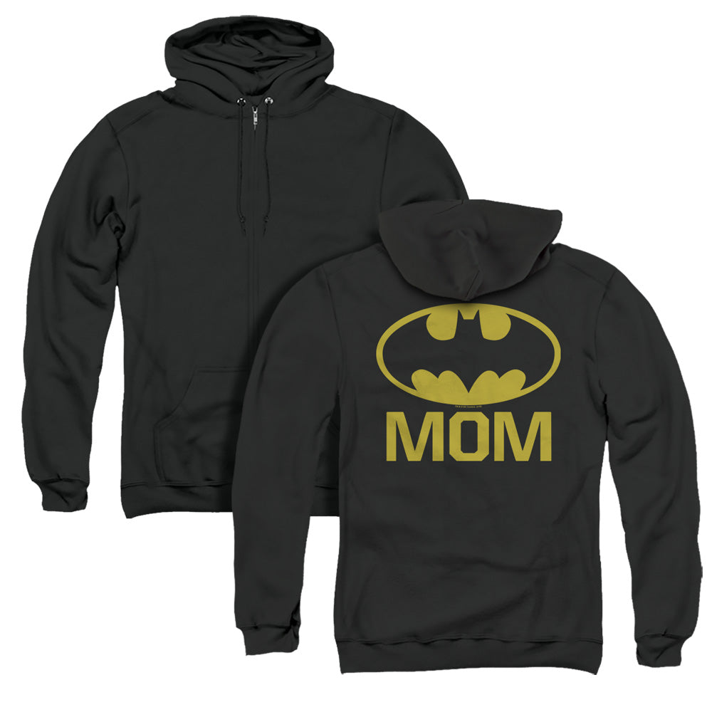 Batman Bat Mom Back Print Mens Zipper Hoodie Black