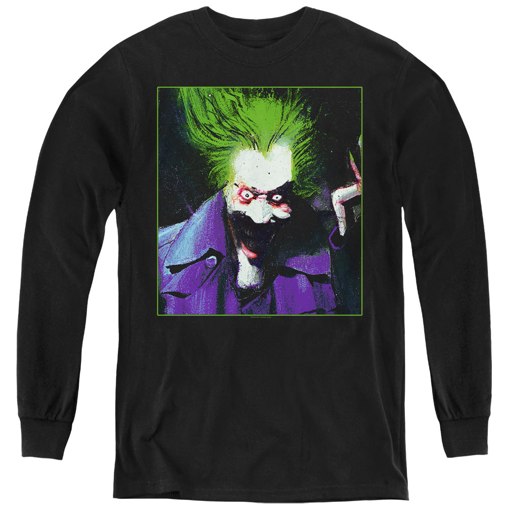 Batman Arkham Asylum Joker Long Sleeve Kids Youth T Shirt Black Style001