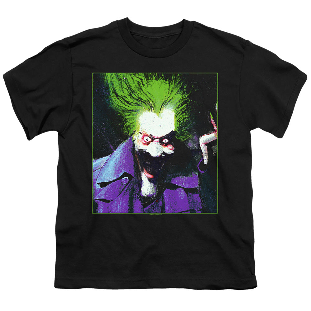 Batman Arkham Asylum Joker Kids Youth T Shirt Black
