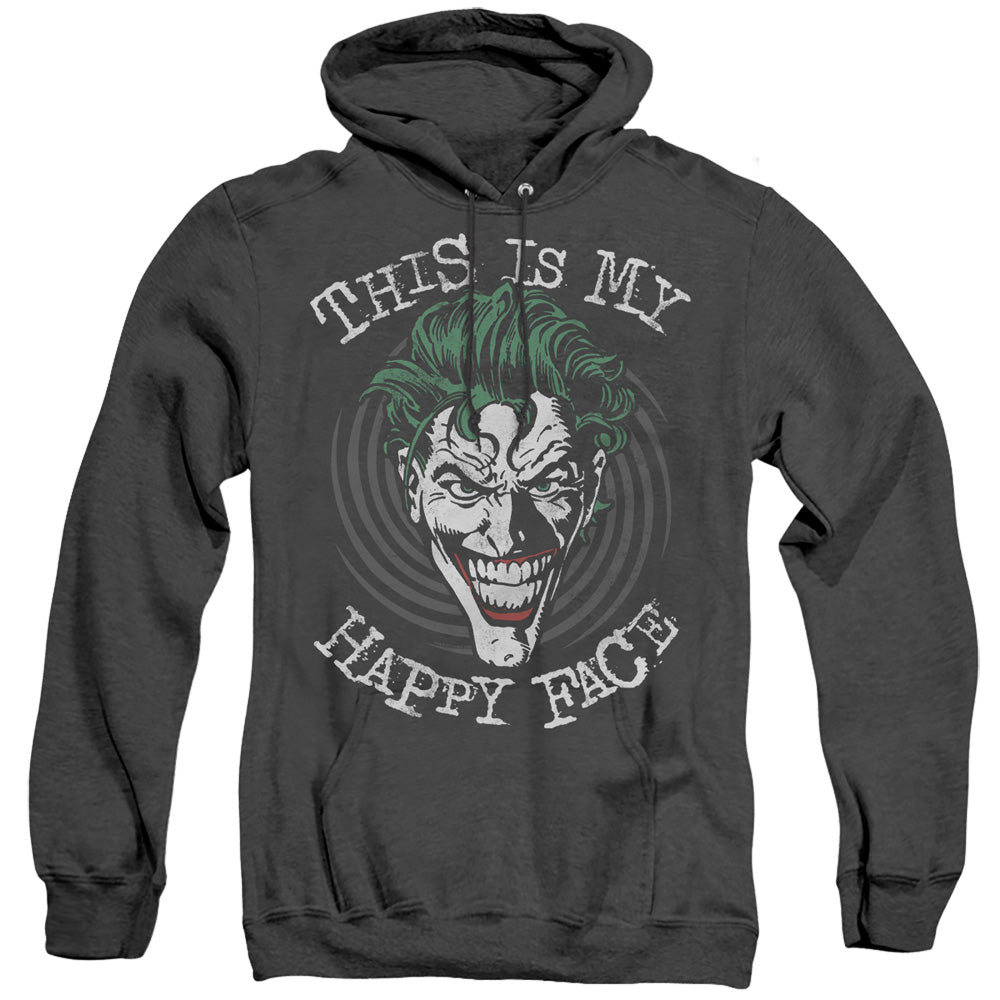 Batman Maniacal Spiral Heather Mens Hoodie Black