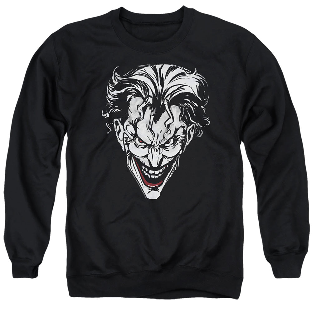 Batman Joker Red On Black Mens Crewneck Sweatshirt Black