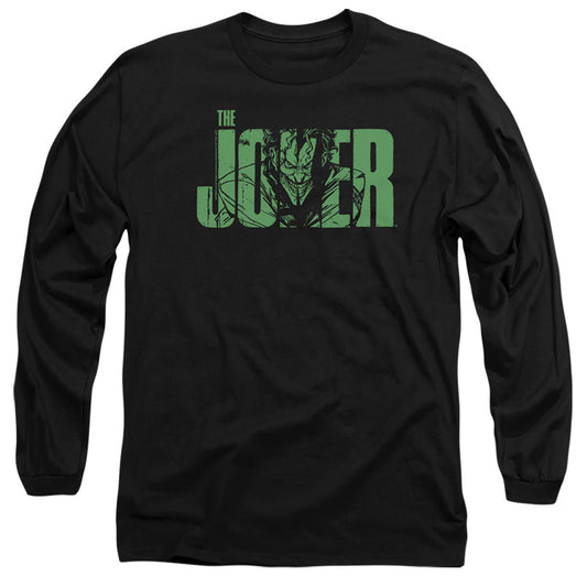 Batman Joker Text On Black Mens Long Sleeve Shirt Black