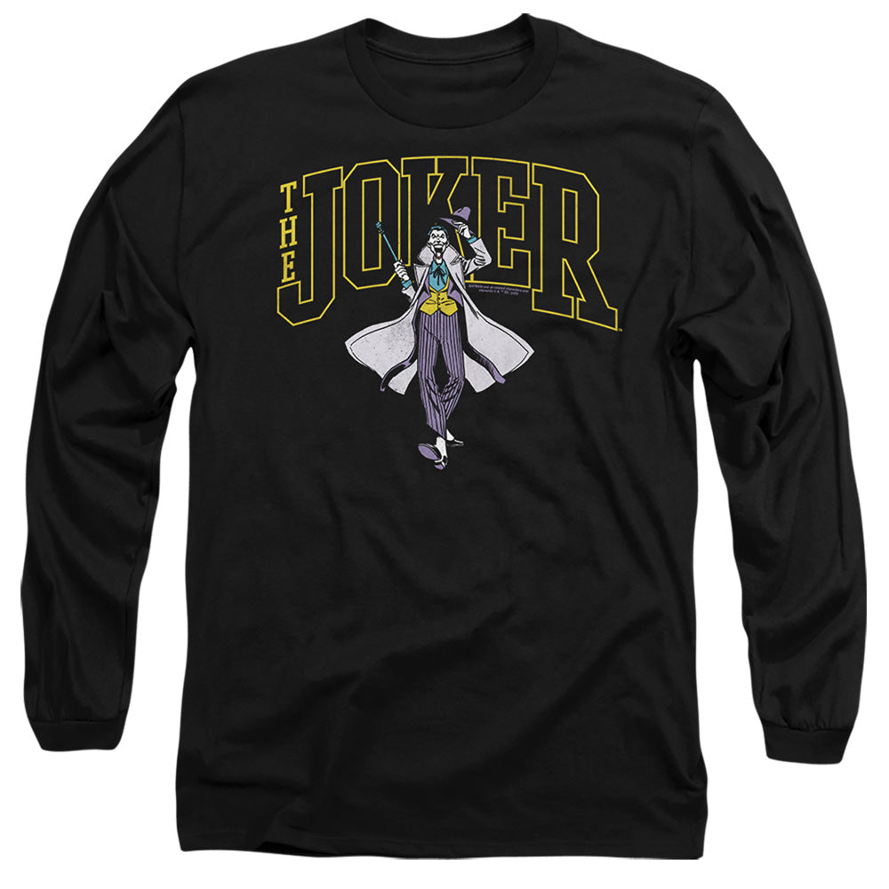 Batman Joker Varsity On Black Mens Long Sleeve Shirt Black
