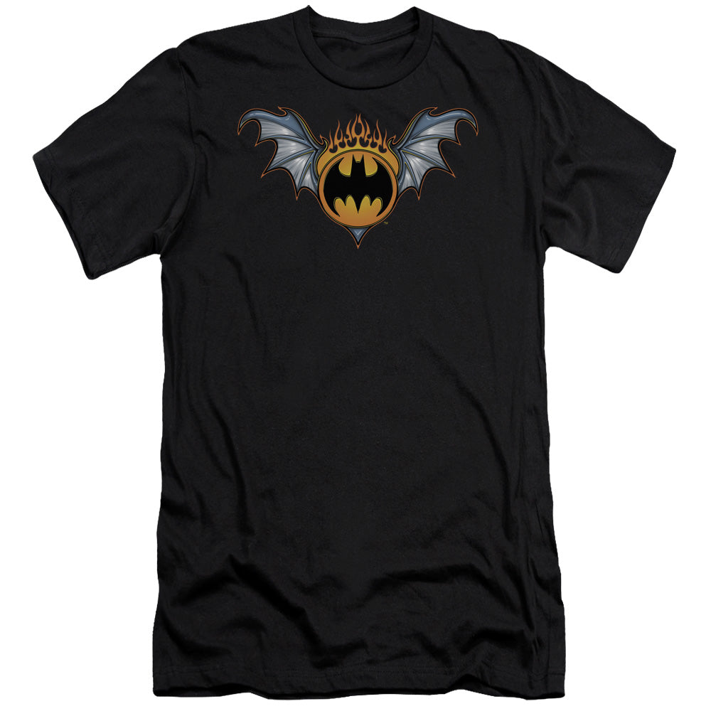Batman Bat Wings Logo Slim Fit Mens T Shirt Black