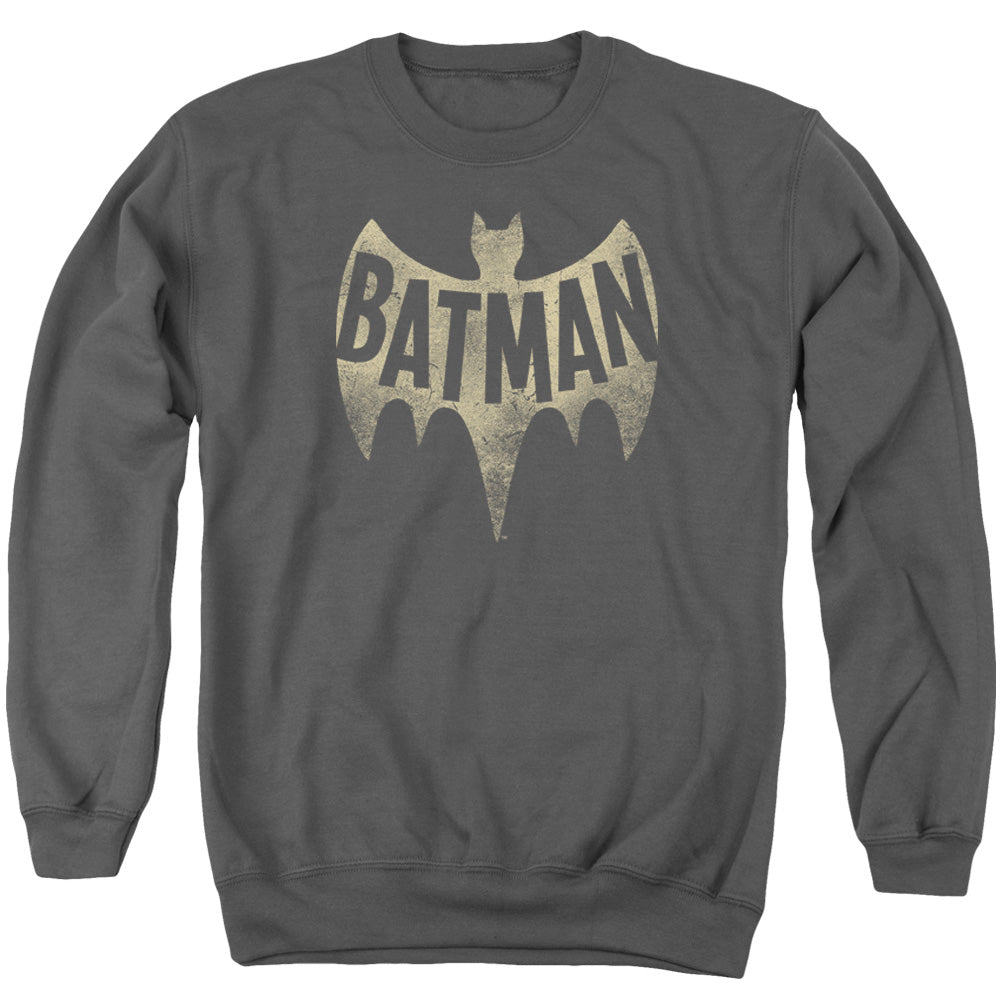 Batman Classic Tv Vintage Logo Mens Crewneck Sweatshirt Charcoal