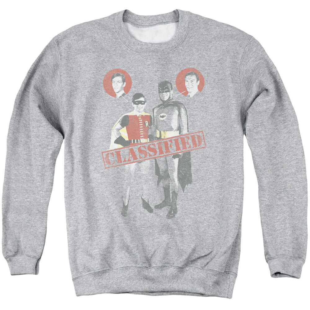 Batman Classic Tv Classified Mens Crewneck Sweatshirt Athletic Heather